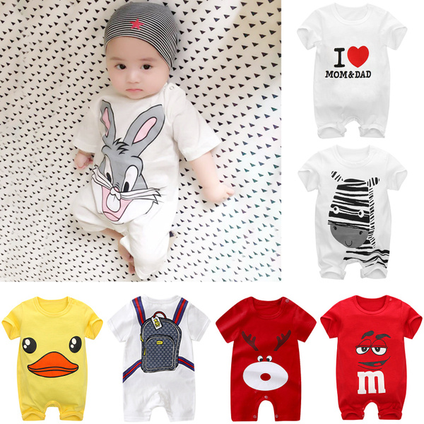 Newborn Infant Baby Boy Girl Cartoon Cotton Long Sleeve Romper Jumpsuit Clothes 
