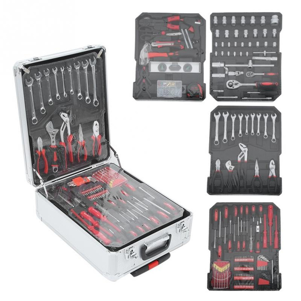 969Pcs Tool Case Toolbox Tool Repair Kit With Telescopic Handle Trolley