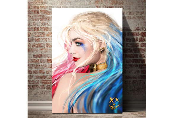 HD Picture Harley Quinn Fan Art Oil Painting Wall Art Painting Super  Villain Harleen Quinzel Poster Wall Picture for Bedroom Decor No Frame
