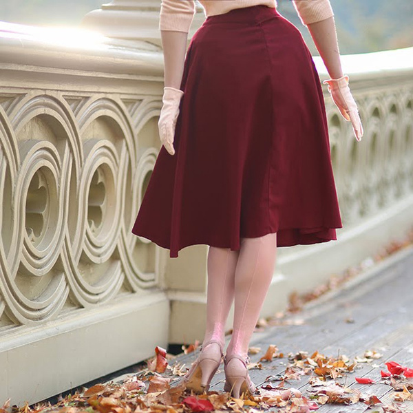 Swing skirt outlet knee length