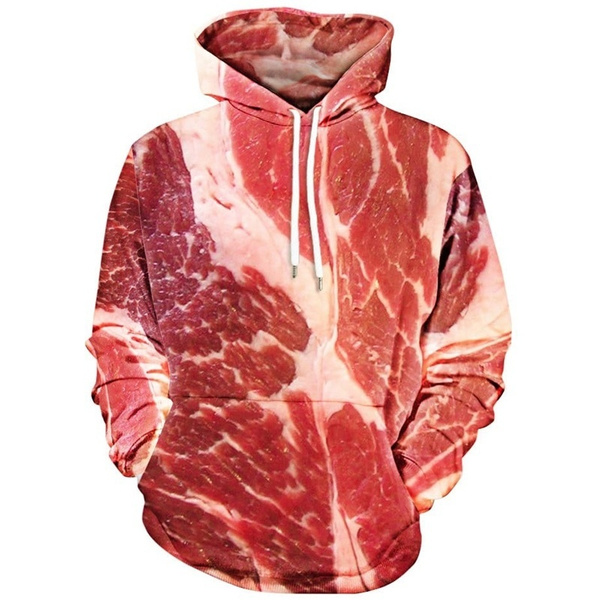kangaroo pocket raw meat hoodie