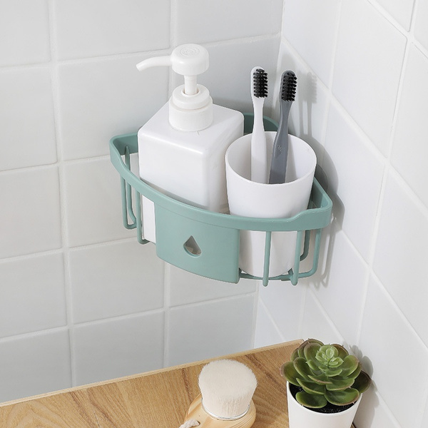 Bathroom Triangular Shower Caddy Shelf Corner Bath Storage Holder Rack  Organizer