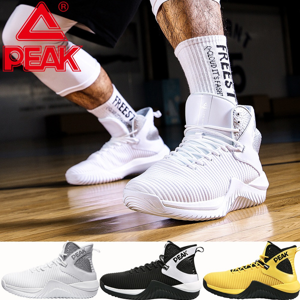 PEAK Basketball Shoes Men Cushion High Top Breathable Outdoor Sports ...
