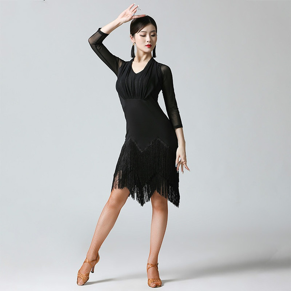 salsa dresses for women Custom Size Blue Flesh Crystal Competition Latin Dance Wom Master the floor with elegant movement for Cha Cha Salsa Professional Dance Dresses Ballroom