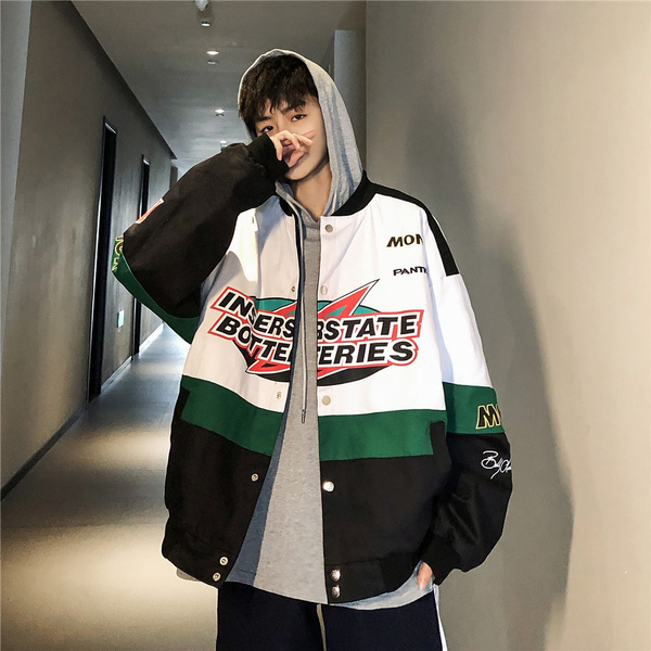 Buy Spring Autumn Japanese Streetwear Jackets Men Loose Hooded Mens Cargo Bomber  Jackets Hip Hop Windbreaker 2 XL Online at desertcartINDIA