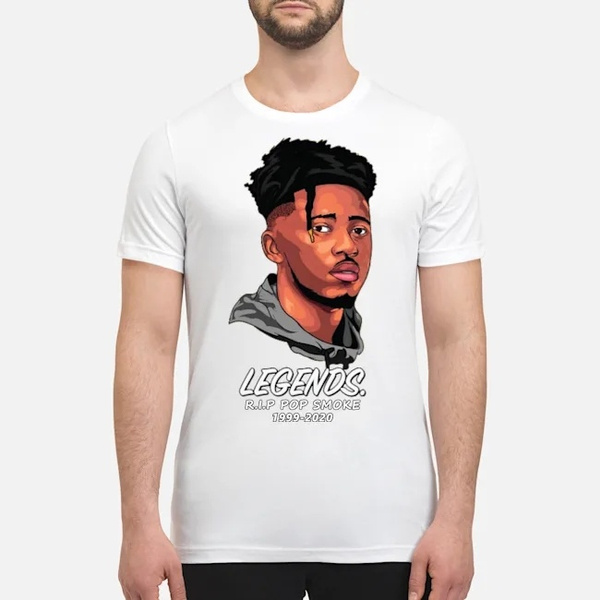 RIP Pop Smoke Legends T-Shirt Unisex Hip Hop Rap Tee Casual Short Sleeves Printed  Tee Shirt