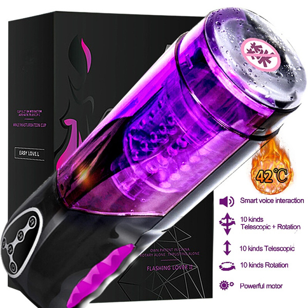 2020 new upgrade high-quality electric piston man automatic telescopic  masturbator vibrator 10 Mode Rotating Smart Voice Sex Masturbator Man  Sexual Health Toy