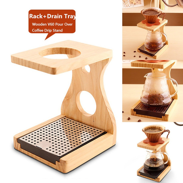 Pour Over Coffee Dripper Stand Kit- Handmade from Steel/Wood