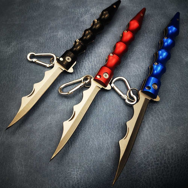 Lady Man S Tactical Self Defense Knife Hidden Blade Folding Blade Knifes Edc W Glass Break Climbing Hook Wish