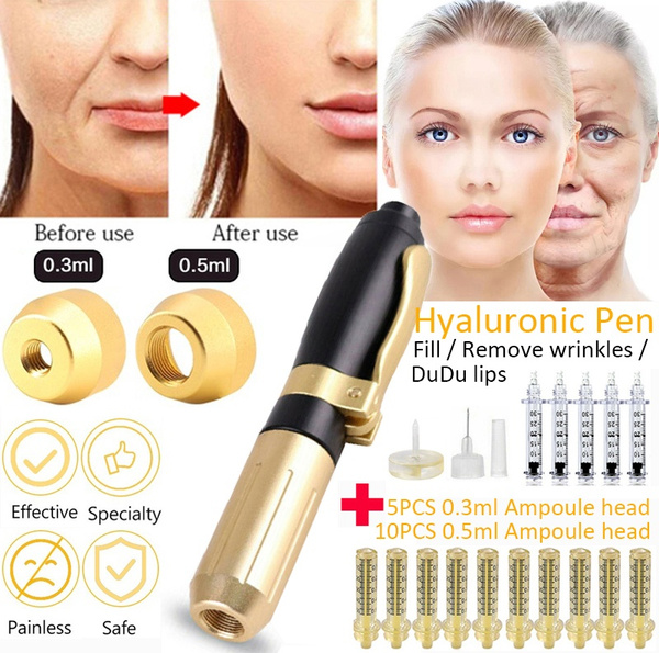 zegen deelnemer Artistiek Hyaluron Pen 2 in 1 Two Head 0.3ml &0.5ml Hyaluronic Acid Atomizer  Moisturizing Lips Lift Wrinkle Removal Filler Needle Free | Wish