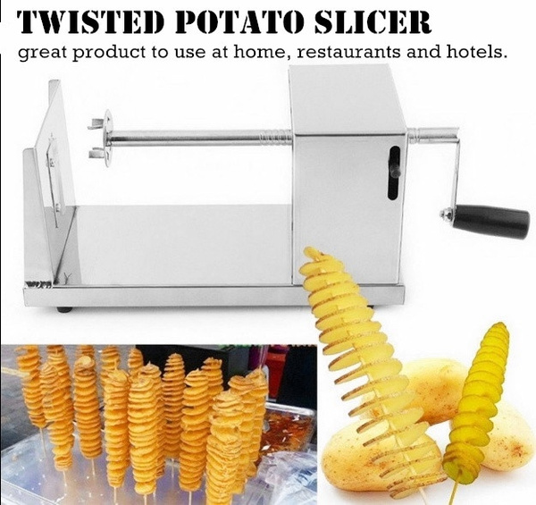 JeashCHAT Spiral Potato Slicer Manual Stainless Steel Twisted Potato Slicer  Spiral Vegetable Cutter French Fry