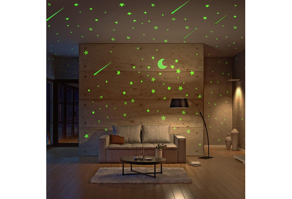 GloCarnival Realistic Glow in The Dark Stars and Moon, 500pcs Glow Stars  and Shooting Star, Adhesive Glow Stars for Kids Bedroom,Luminous