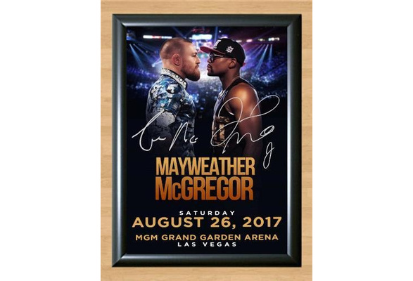 Conor McGregor Vs Floyd Mayweather A4 canvas tribute signed 