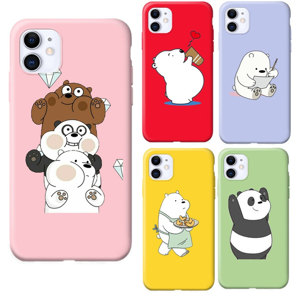 Cute Cartoon We Bare Bears Phone Case for iPhone 11 Pro Max X XR XS MAX 7 8 6 S Plus Samsung Galaxy S9 S9 Plus S10 Plus S10e Samsung Note 10 Plus 8 9