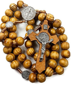 rosarybead, Wood, medals, rosary