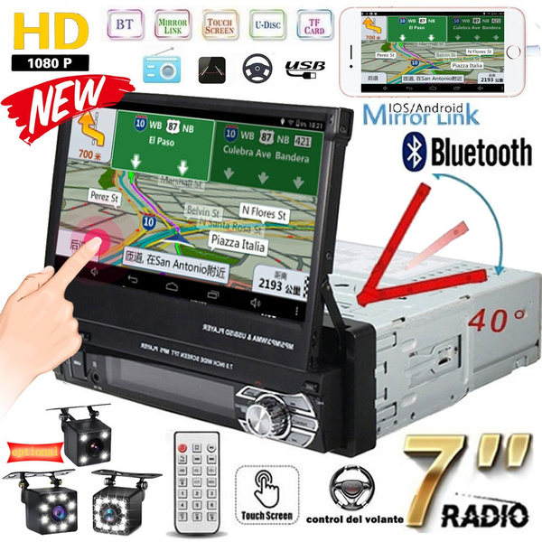 Hikity Wireless CarPlay 1 Din Autoradio Mit 7 Zoll Motorisierte Bildschirm Android Auto