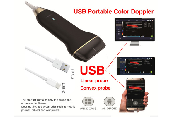 USB Ultrasound Scanner With Color doppler , Ultrasound Probe For Tablet and Computer, usb medical usb probe ultrasound scanner |