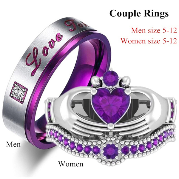 Purple Stone Ring, Mens Purple Ring, His and Hers Promise Ring, Matching  Rings | Rings Paradise