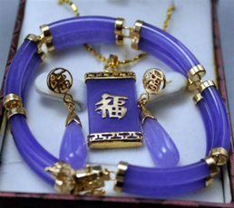 Jewelry, purple, jade, Bracelet