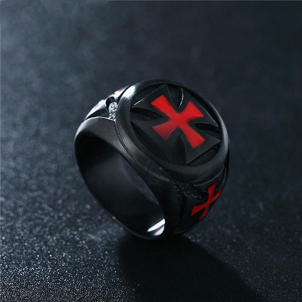 Vintage Black & Red Rvs Red Armor Shield Templar Knight