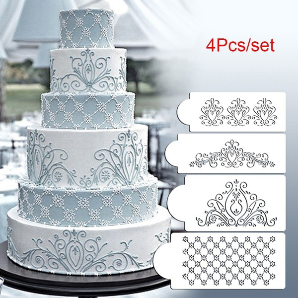 Floral Lace Cake Stencils Wedding Cake Border Molds DIY Cake Craft Baking Tools 