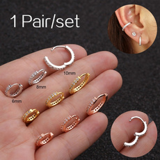 czcartilagestud, Jewelry, Sterling Silver Earrings, cartilage earrings