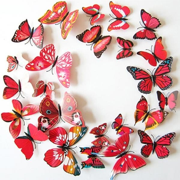 12pcs 3D PVC Butterflies DIY Butterfly Art Decal Home Decor Wall Mural Stickers 12pcs 3D PVC Butterflies DIY Butterfly Art Decal Home Decor Wall Mural Stickers