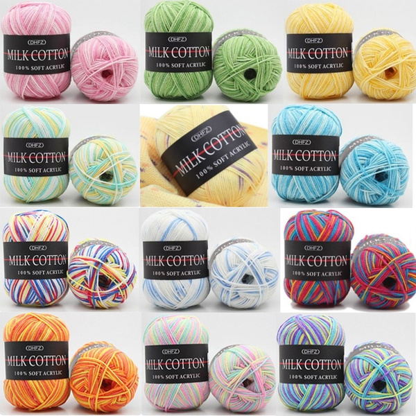 Handcrafts Acrylic 1.76 Ounce(50g) Each Large Yarn Skeins 12 Multicolor  Knitting and Crochet Yarn Bulk Starter Kit for Colorful Craft