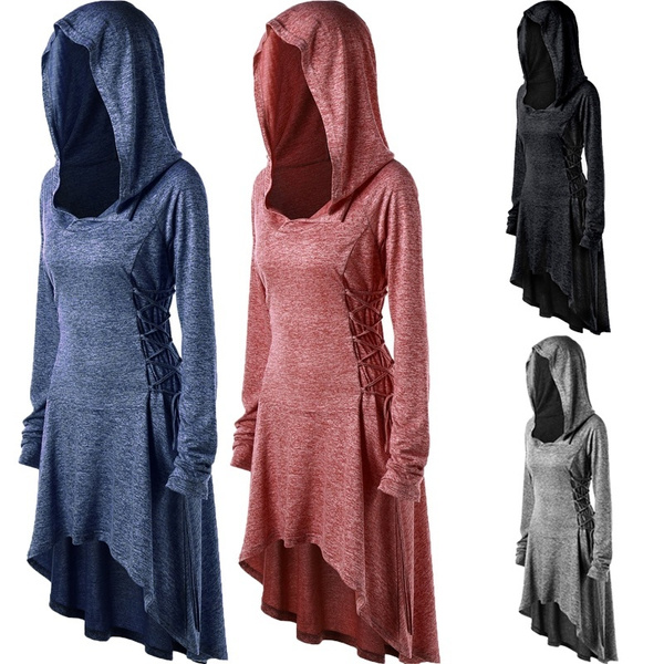 plus size lace up hoodie