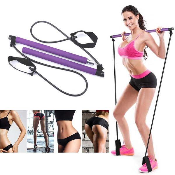 Exercise Resistance Band Yoga Pilates Bar Kit Portable Pilates