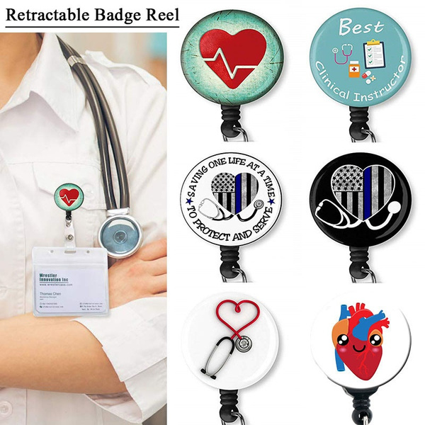 Bowknot Retractable Pull Badge Reel Nurse Doctor Exhibition ID Chest Card Holder