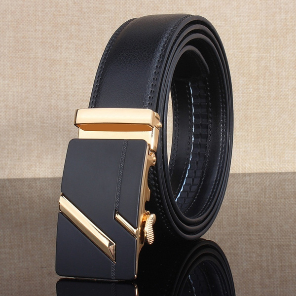 Mens Luxury Leather Belts Designer Leather Automatic Buckle Belts ...