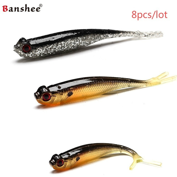 Banshee 5.5g/ 100mm Soft Plastic Shad Lures Bass Perch Soft Bait Fishing  Lure for Texas Rig 8pcs/lot
