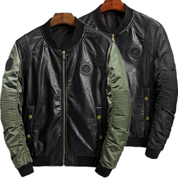 Spring Fashion Bomber Jacket Men Air Force Pilot Ma1 Mens Faux