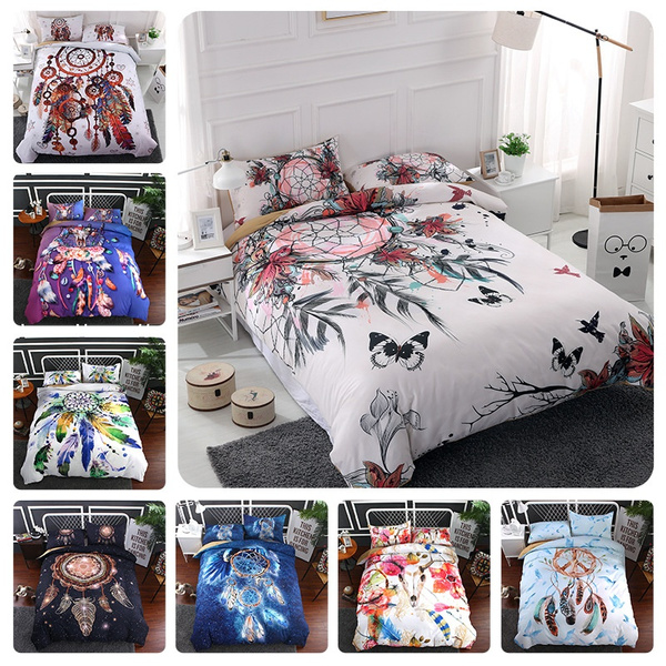 Dream Catcher Printed Duvet Cover with Pillow Cover Bedding Set Single Double Twin Full Queen ...