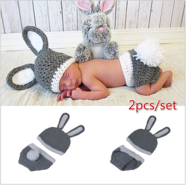 Baby Boy Bunny Hat Must See Too Cute Newborn Baby Boy Or Girl Crochet Bunny Hat Diaper Cover Photography Prop Wish