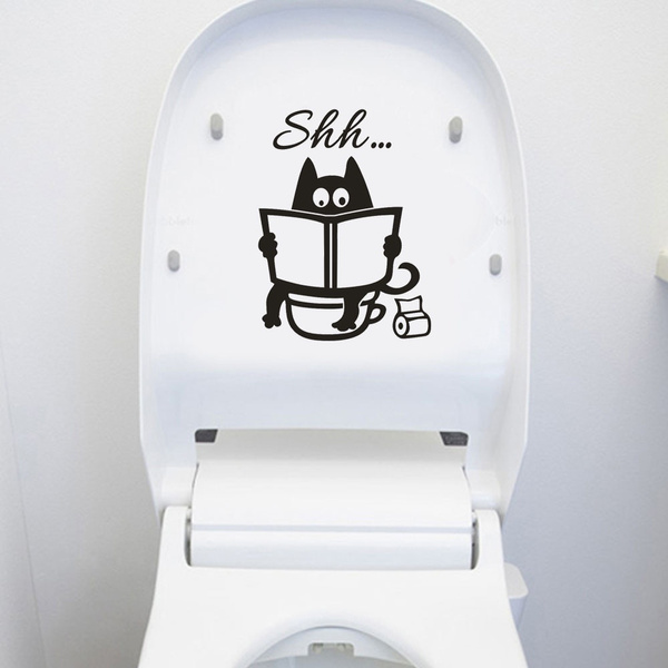 Cartoon Cat Shh Toilet Stickers DIY Bathroom Door Toilet Seat Decorative Decal Funny Decor Wall Stickers | Wish Cartoon Cat Shh Toilet Stickers DIY Bathroom Door Toilet Seat Decorative Decal Funny Decor Wall Stickers | Wish