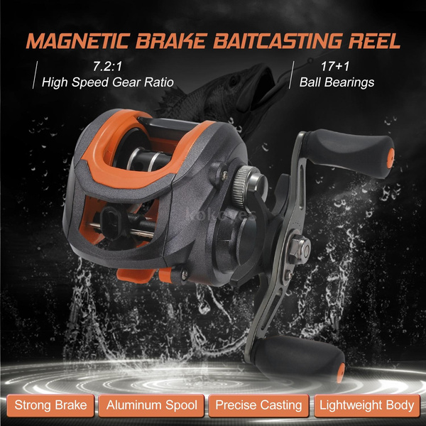 Ultralight Baitcasting Reel 17+1BB High Speed 7.2:1 Gear Ratio Magnetic  Brake System Baitcast Fishing Reel