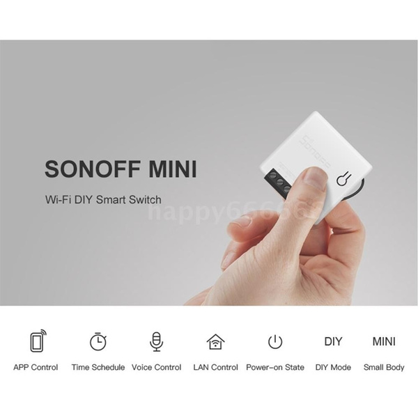 SONOFF MINI Two Way Wifi Smart Switch Small APP/LAN/Voice/Remote Control  DIY Support one External Switch Google Home for Alexa