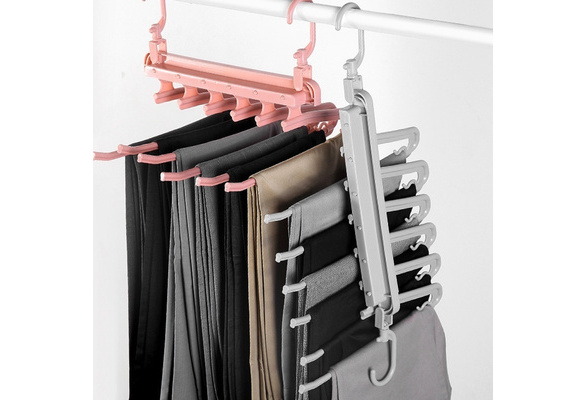 Multifunción Magic Perchas Ropa Rack Rack Organización Plegable Anti-SkidBlue Multifunción Magic Perchas Ropa Rack Rack Organización Plegable Anti-SkidBlue