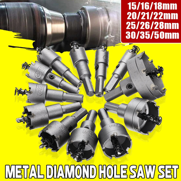 TCT Carbide Tip Hole Saw Carbide Metal Drill Bit Stainless Steel Cutter 15-50mm