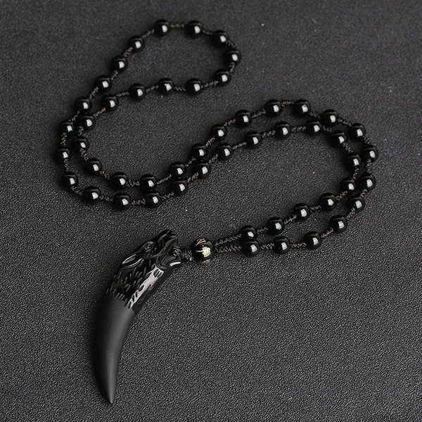 Men's Obsidian Arrowhead Pendant Necklace - Dark Silver – Designs by Nature  Gems