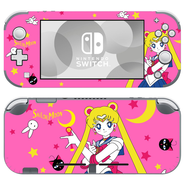 Nintendo Switchliteコンソールビニールスキンデカールステッカーカバーラップかわいい美少女戦士セーラームーンピンクアニメ Wish