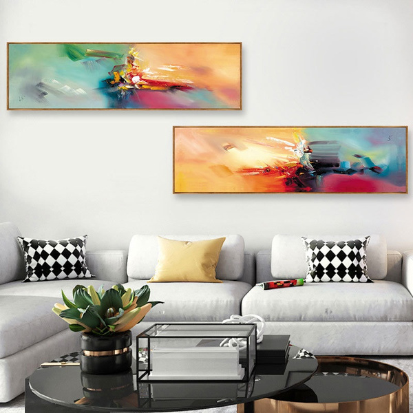 SIGNWIN Framed Canvas Wall Art Abstract Color Block Canvas Prints Home Artwork Decoration for Living Room,Bedroom 16x24 inches