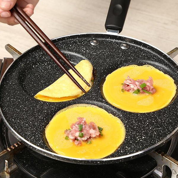 Household Four-hole Frying Pan Kitchen Pan Non-stick Pan Breakfast