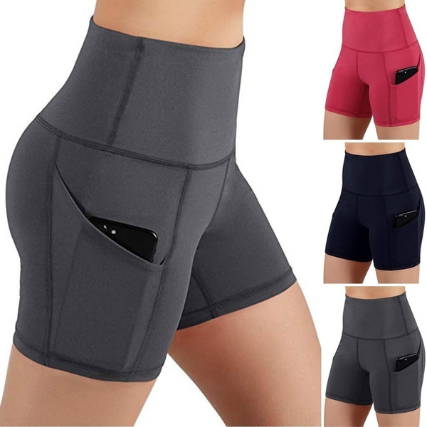 Women Fashion New Casual Solid Color Safety Shorts Yoga Running Shorts ...