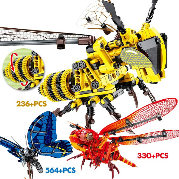 Simulated Insect Bee Wrap Butterfly Dragonfly Building Blocks Technic Animals