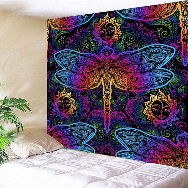 27x53 OCTOBER SONG II Dragonfly Nature Tapestry Wall Hanging 