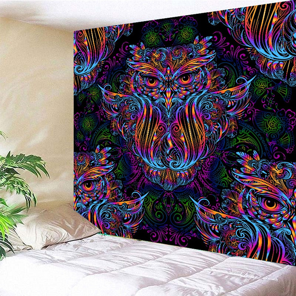 Psychedelic Owl Tapestry Wall Hanging Dormitory Decoration Scenery Wall Tapestry Wall Art Decorative Tapestry Wish