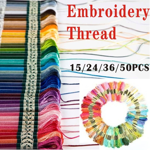 50 Pcs Embroidery Floss Kit Thread Cross Stitch Cotton Sewing DIY